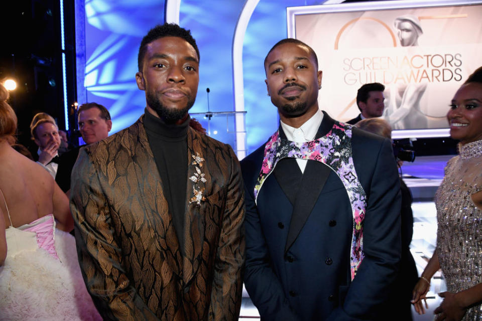 Chadwick Boseman and Michael B. Jordan were friends and co-stars. (Photo: Kevin Mazur/Getty Images for Turner) 