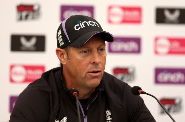 Marcus Trescothick speaks at a press conference