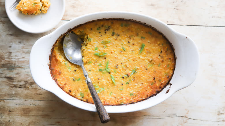 Hot miso corn casserole dish