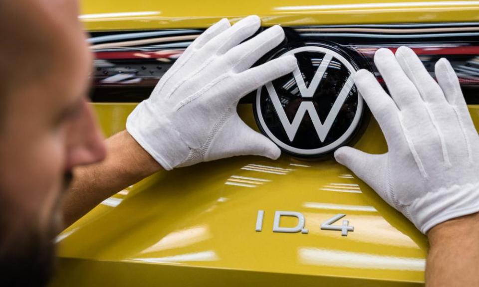 A worker in a VW factory