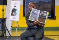 <p>LeVar Burton reads his children's book <em>The Rhino Who Swallowed a Storm</em> to kids at the Milne Rec Center in New Orleans on June 28 as part of his new role as Chief Reading Officer for Osmo.</p>