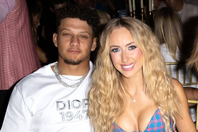 <p>Alexander Tamargo/Getty</p> Patrick Mahomes and Brittany Mahomes on Saturday, May 04, 2024 in Miami Beach, Florida.