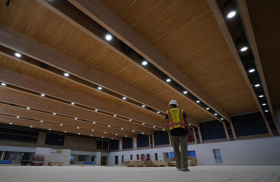 San Antonio Spurs CEO RC Buford visits the basketball team's soon-to-be-ready practice facility, Sunday, June 25, 2023, in San Antonio. Buford said, "We're not trying to build this to be the best in the NBA, we're going to build this for our needs and to have the best environment we can to help develop the Spurs' culture. It's not about being better or worse than anybody." (AP Photo/Eric Gay)