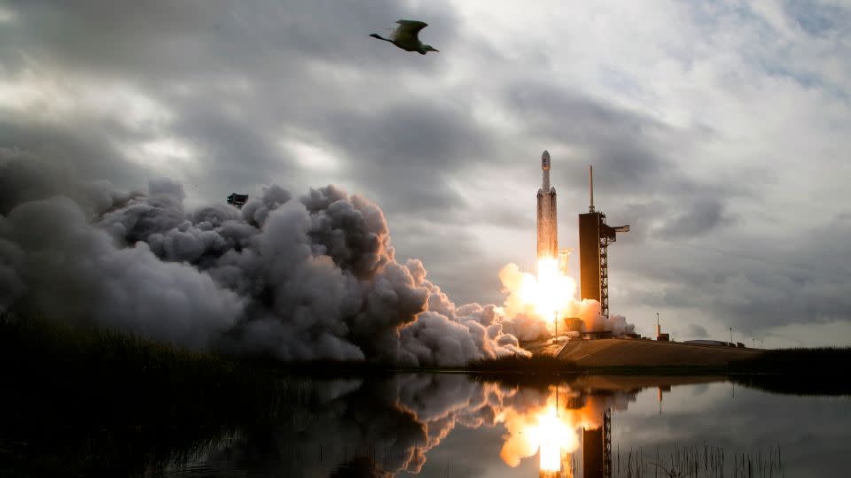 A SpaceX rocket launched the Pysche spacecraft from NASA's Kennedy Space Center in Florida on October 13, 2023. The spacecraft is expected to reach the asteroid in 2029. - Aubrey Gemignani/NASA/Getty Images