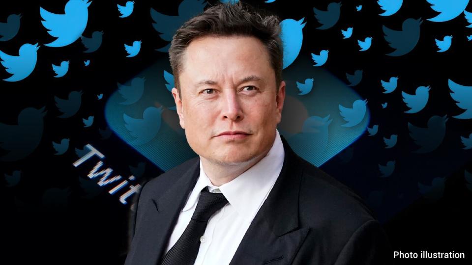 En fotoillustration med Elon Musk