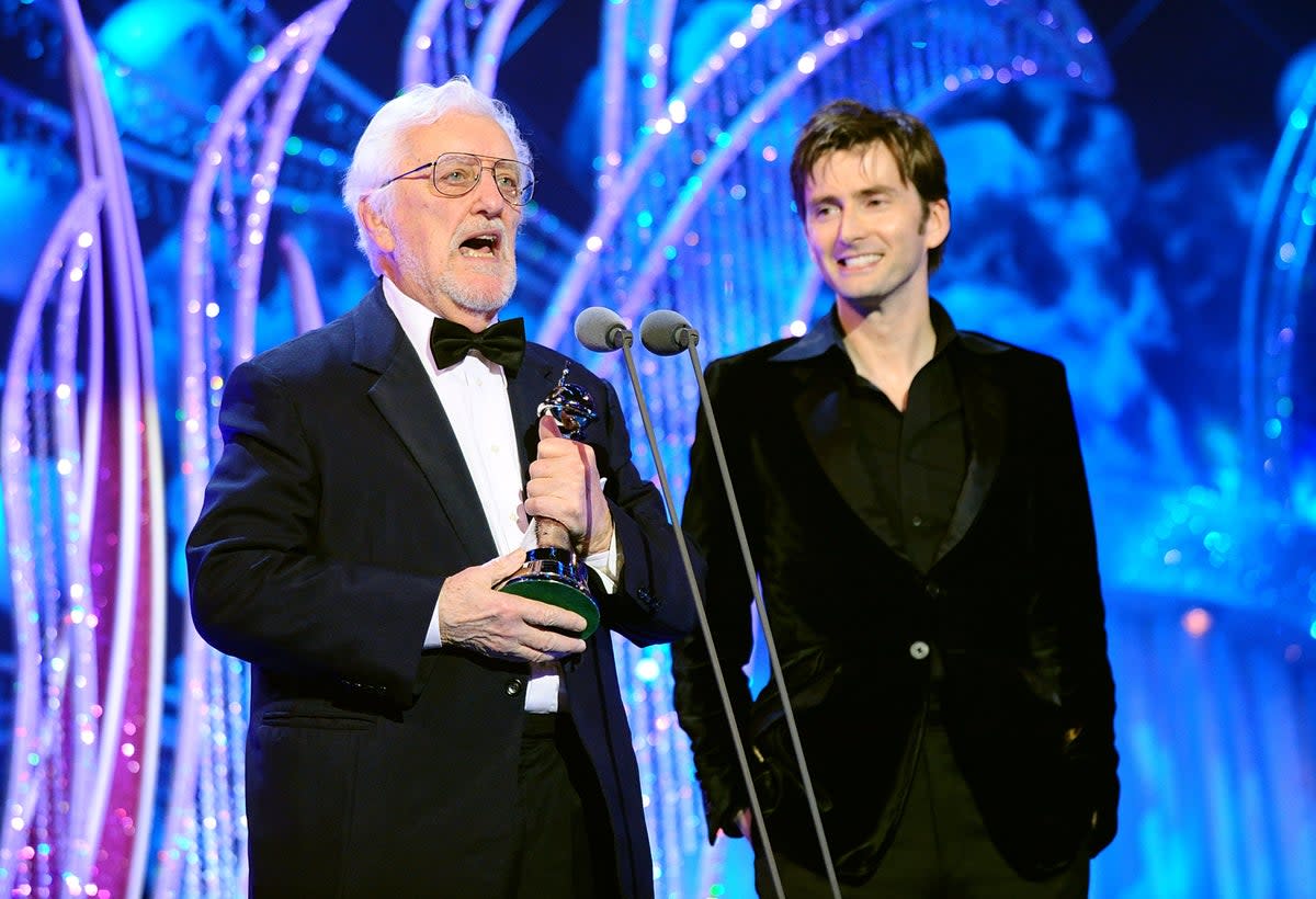 Bernard Cribbins and David Tennant at the National Television Awards 2010 (Ian West/PA) (PA Archive)