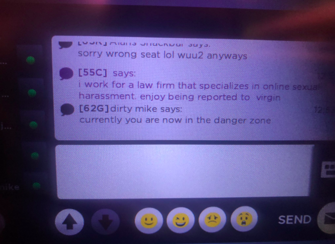 Messages on Virgin Atlantic's in-flight system (Photo courtesy Twitter)