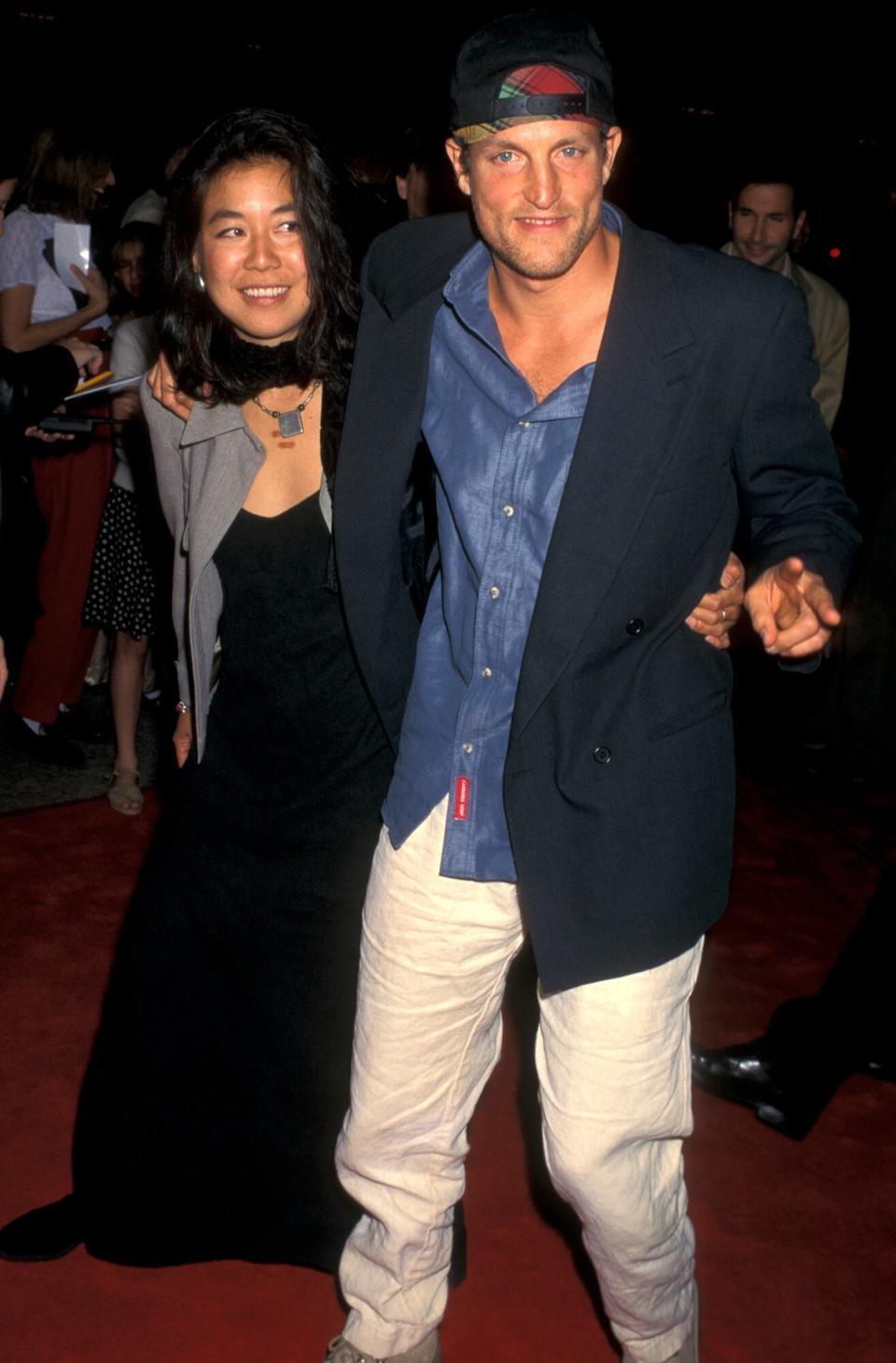 Laura Louie and Woody Harrelson at the Premiere of "MoneyTrain", Cineplex Odeon Theater, Century City