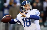 PHILADELPHIA - FILE: Peyton Manning #18 of the Indianapolis Colts throws a pass against the Philadelphia Eagles on November 7, 2010 at Lincoln Financial Field in Philadelphia, Pennsylvania. It was reported that Peyton Manning will sign as quarterback with the Denver Broncos, barring a snag during intensified contract negotiations according to sources March 19, 2012. (Photo by Jim McIsaac/Getty Images)