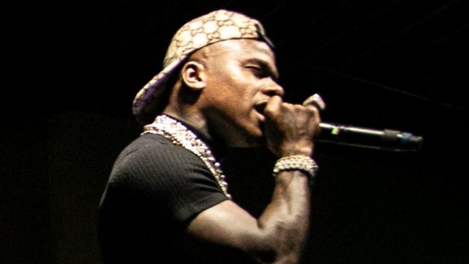 DaBaby is shown performing last October in Charlotte, North Carolina, his hometown. The rapper’s 34-year-old brother, Glenn Johnson, reportedly committed suicide Tuesday. (Photo by Jeff Hahne/Getty Images for Spotify)