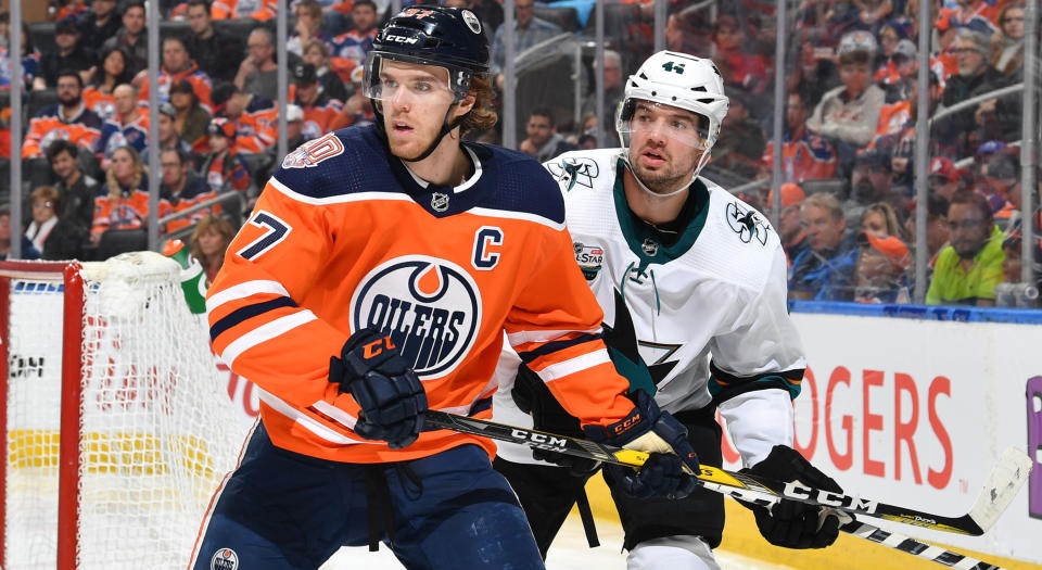 Connor McDavid’s hand-eye coordination is on a different level. (Photo by Andy Devlin/NHLI via Getty Images)