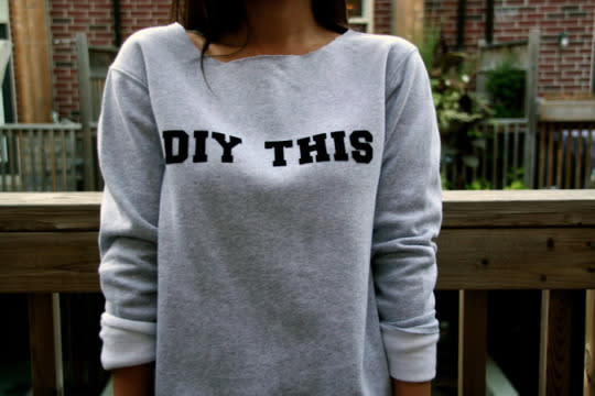 Make your own Formation-inspired lettered sweatshirt