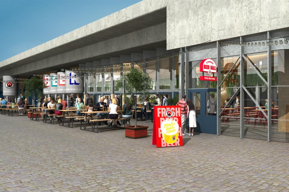 <p>Drink up: An artist’s impression of what the new venue will look like</p> (Camden Town Brewery)