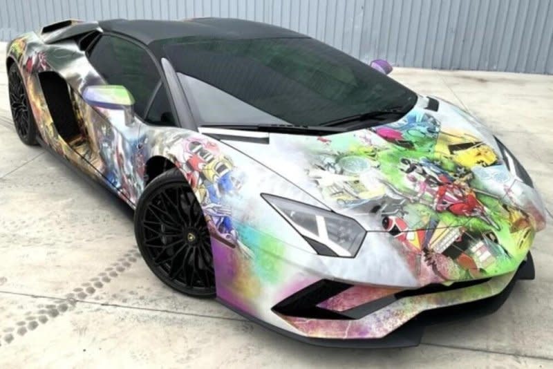 Lots up for auction include a Power Rangers-themed 2019 Lamborghini Aventador that has already reached a high bid of $388,000 in online bidding after opening at $101,000. Photo courtesy of U.S. Marshals Service.