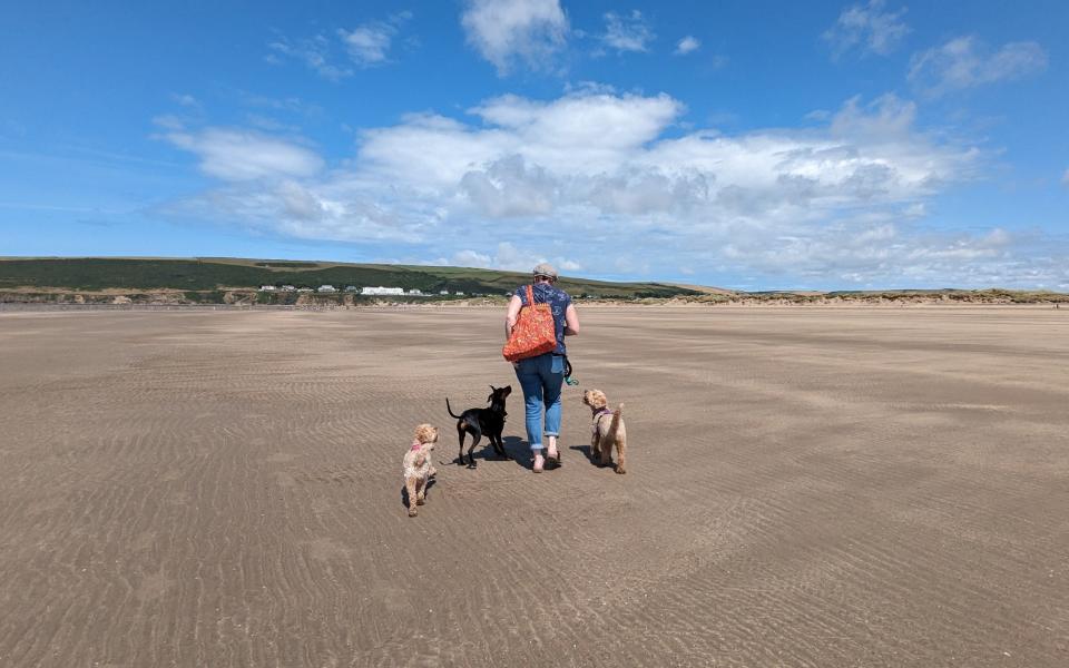 There's plenty of space for racing around and splashing in the surf at Saunton Sands