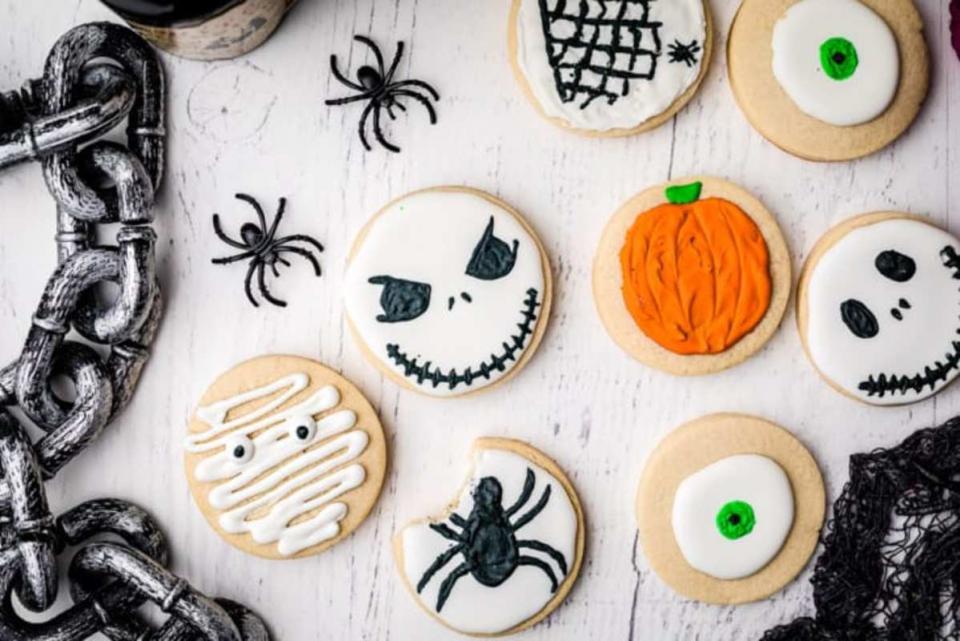 <p>Julie's Eats and Treats</p><p><strong>Get the recipe: <a href="https://www.julieseatsandtreats.com/halloween-sugar-cookies/" rel="nofollow noopener" target="_blank" data-ylk="slk:Halloween Sugar Cookies;elm:context_link;itc:0;sec:content-canvas" class="link ">Halloween Sugar Cookies</a></strong></p>