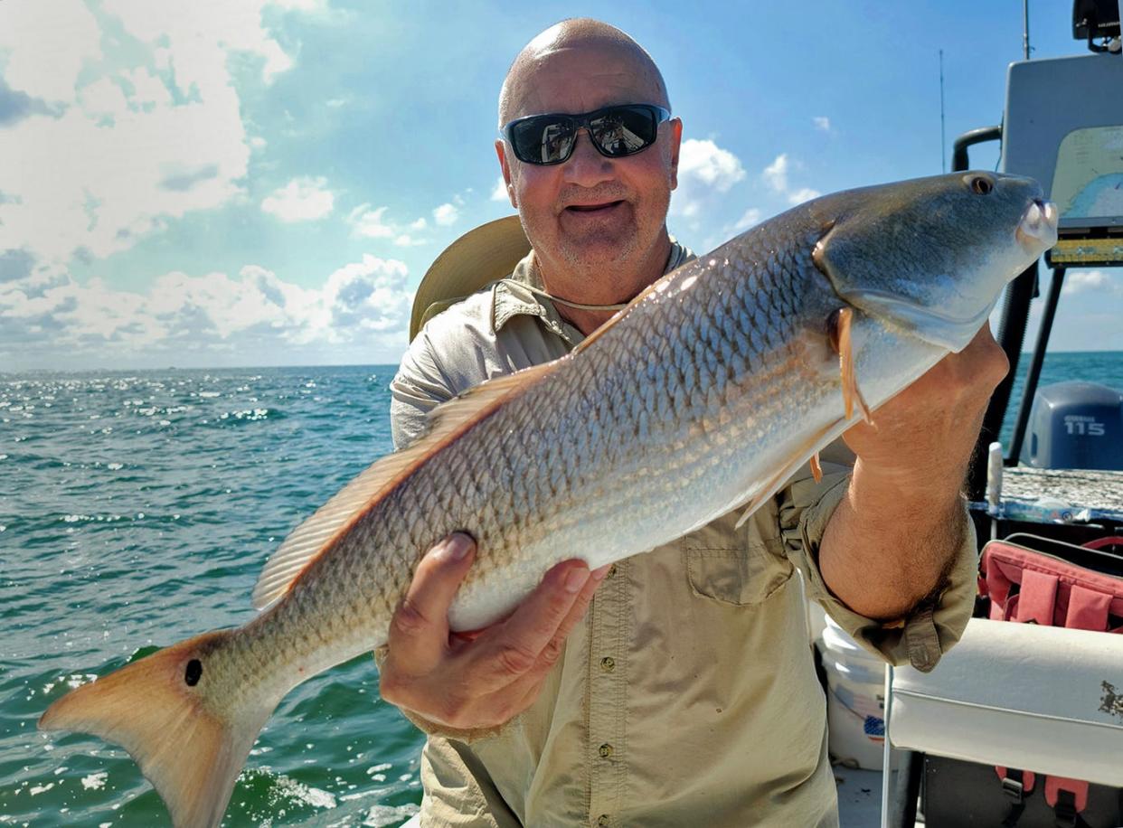 Frank Schultz of Punta Gorda caught this over slot size redfish on a live shrimp while fishing in Crystal River with Capt. Marrio Castello, of Tall Tales Charters this past weekend.