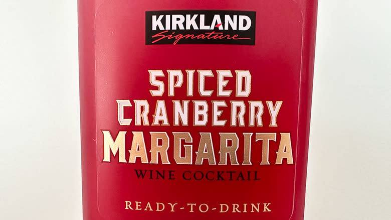 Kirkland Signature spiced cranberry margarita label