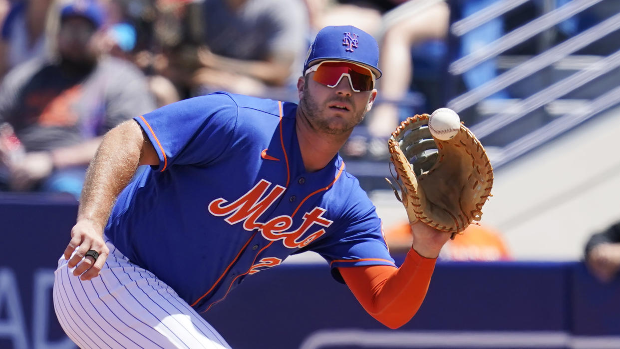 With MLB's opening day approaching, is it the Mets' time to win the NL East? Pete Alonso will be joined by a revamped outfield and newly signed star Max Scherzer in pursuit of the Atlanta Braves. (AP Photo/Sue Ogrocki)