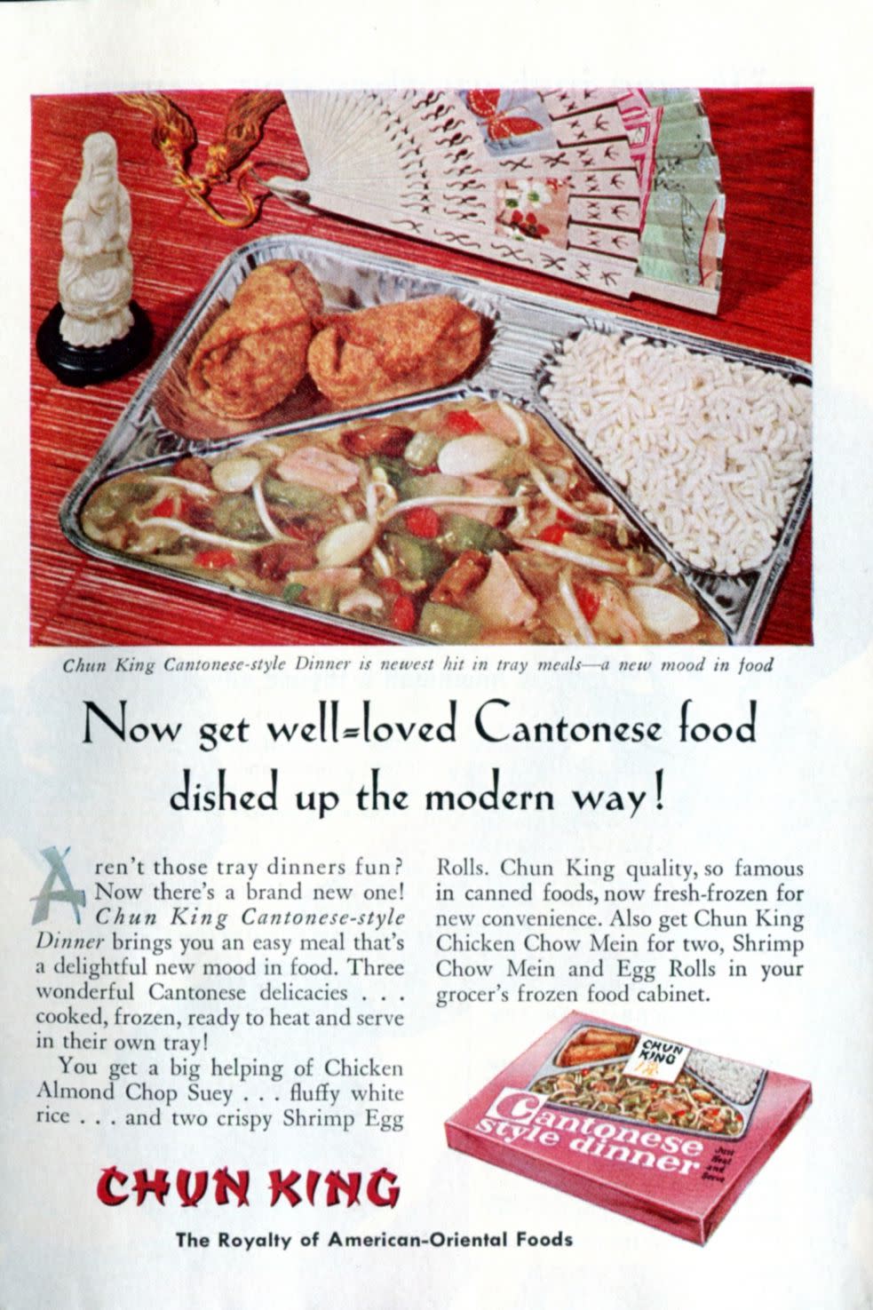 1956 Chun King TV Dinner Advertisement Readers Digest October 1956