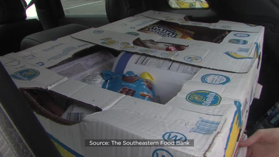 In addition to the food, each care package included a bag of baked goods, other groceries and “a cheerful greeting.”