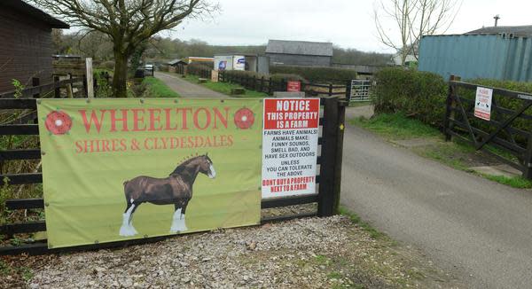 The brilliant sign was put up at Laneside Farm in Lancashire (SWNS)