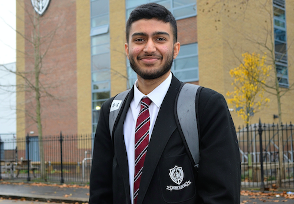 Hasan Patel, 16, has won a scholarship to Eton College (Picture: SWNS)