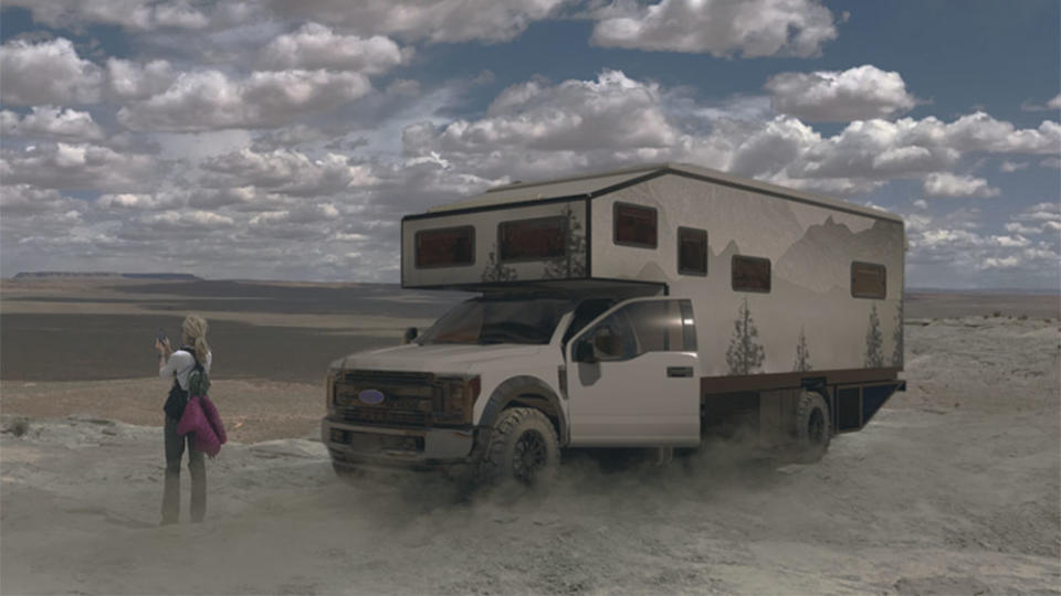 The wanderBOX Outpost 35 4x4 in the desert