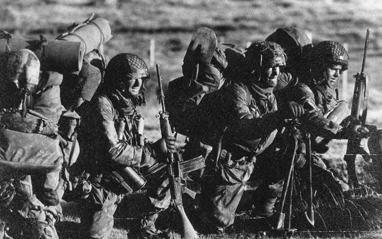 Members of three commando brigade during the Falklands War in 1982 - PA