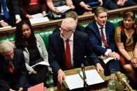 Britain's opposition Labour Party leader Corbyn speaks ahead of Brexit deal vote in London