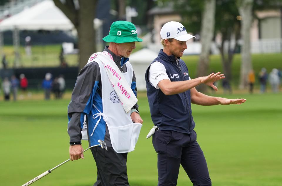 Will Zalatoris has parted ways with longtime caddie Ryan Goble, left.