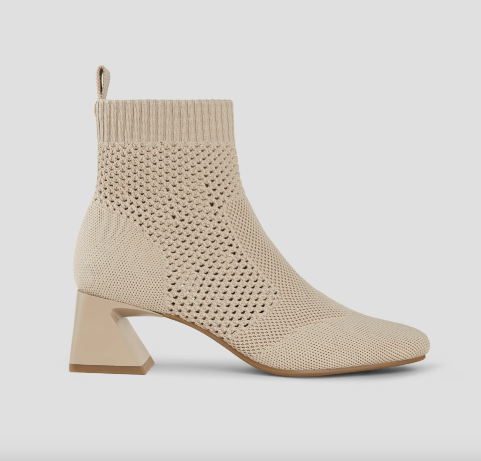 Melissa Perforated Block Heel Boots in Almond (Photo via Vivaia)
