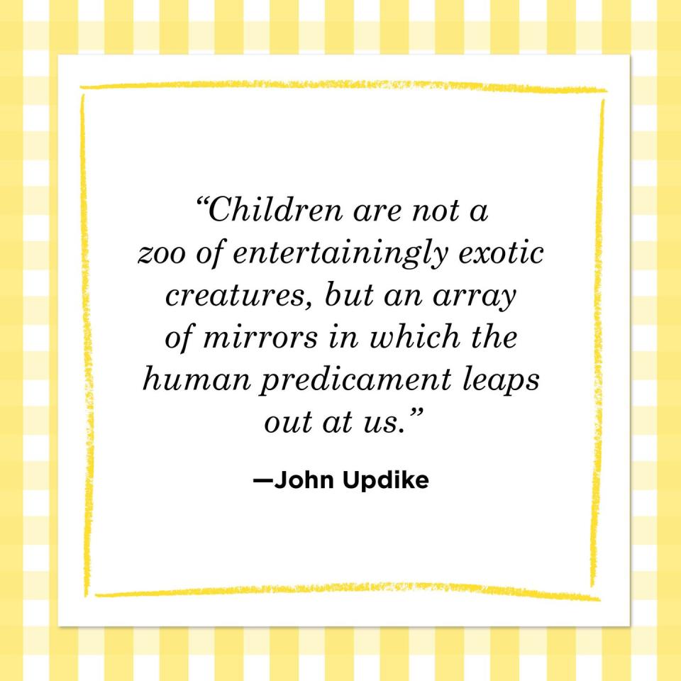 <p>"Children are not a zoo of entertainingly exotic creatures, but an array of mirrors in which the human predicament leaps out at us."</p>