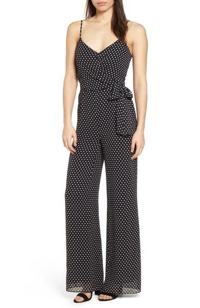 Get it on <a href="https://shop.nordstrom.com/s/michael-michael-kors-simple-dot-side-tie-jumpsuit/4826897?origin=category-personalizedsort&amp;fashioncolor=BLACK%2F%20WHITE" target="_blank">Nordstrom for $155</a>.