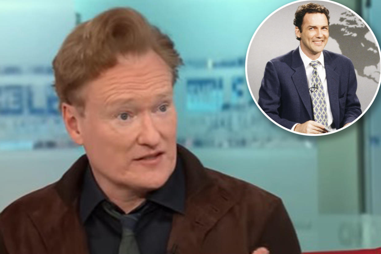 Conan O'Brien (pictured) spoke with Jake Tapper about the bold comedy of Norm Macdonald (inset) on "Saturday Night Live."