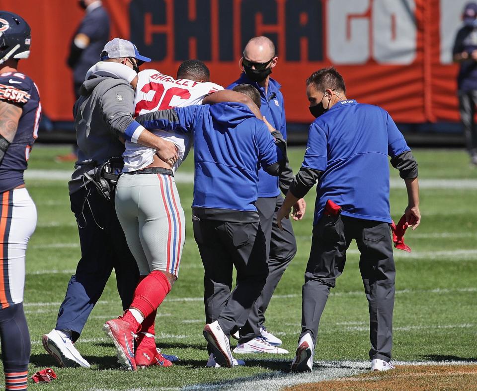 New York Giants star Saquon Barkley's season has been ended by a week two ACL tear (Getty Images)