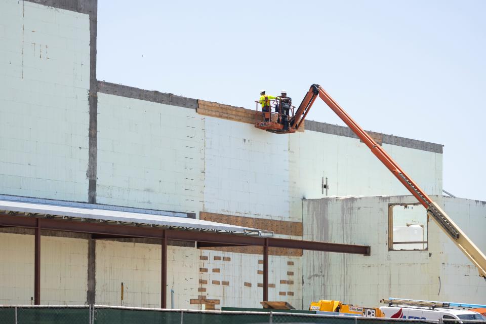 A new STEM building and a fine arts center are changing the look of the Bay High School campus. Workers were busy on the exterior Wednesday, June 8, 2022.