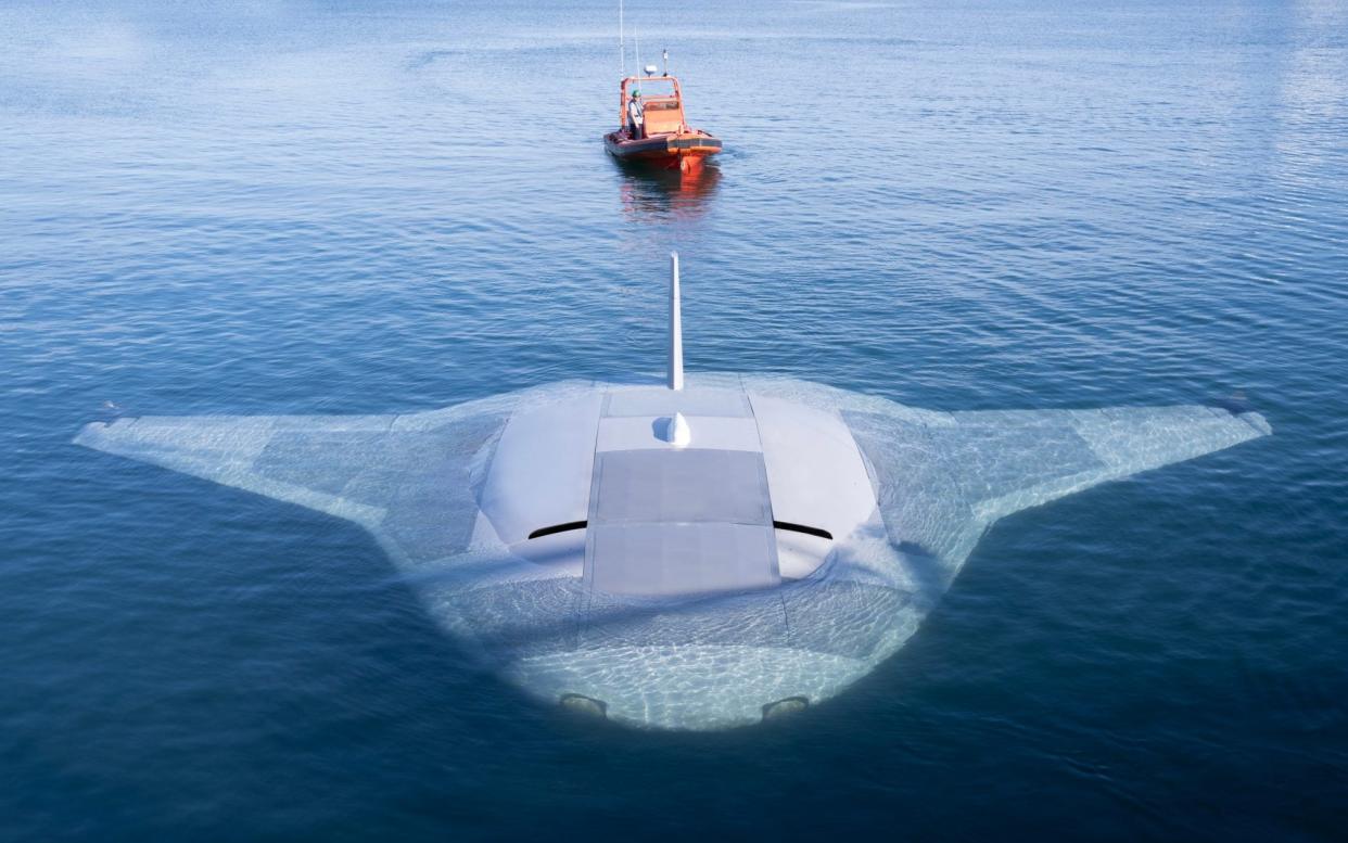 The Manta Ray prototype extra-large unmanned underwater vehicle (XLUUV) completed full scale in water testing off Southern California in March 2024. The Manta Ray can harvest energy from the seas around it, potentially allowing it to stay on task for very long periods