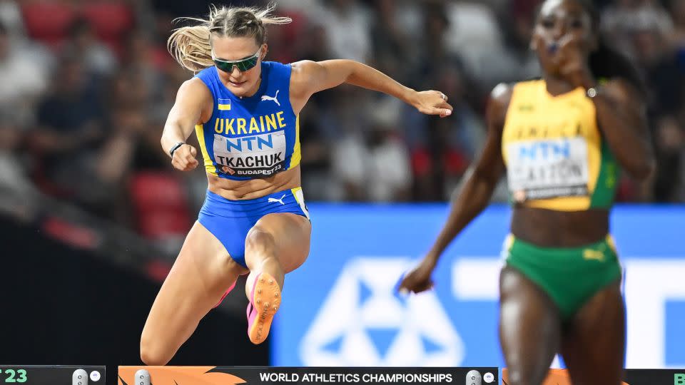 Tkachuk competes at last year's World Athletics Championships, where she reached the semifinals. - Hannah Peters/Getty Images