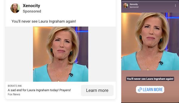 A rumor claimed Fox News canceled Laura Ingraham's TV show The Ingraham Angle following lawsuit threats from sponsors.