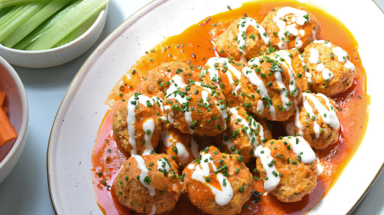 buffalo chicken meatballs with ranch