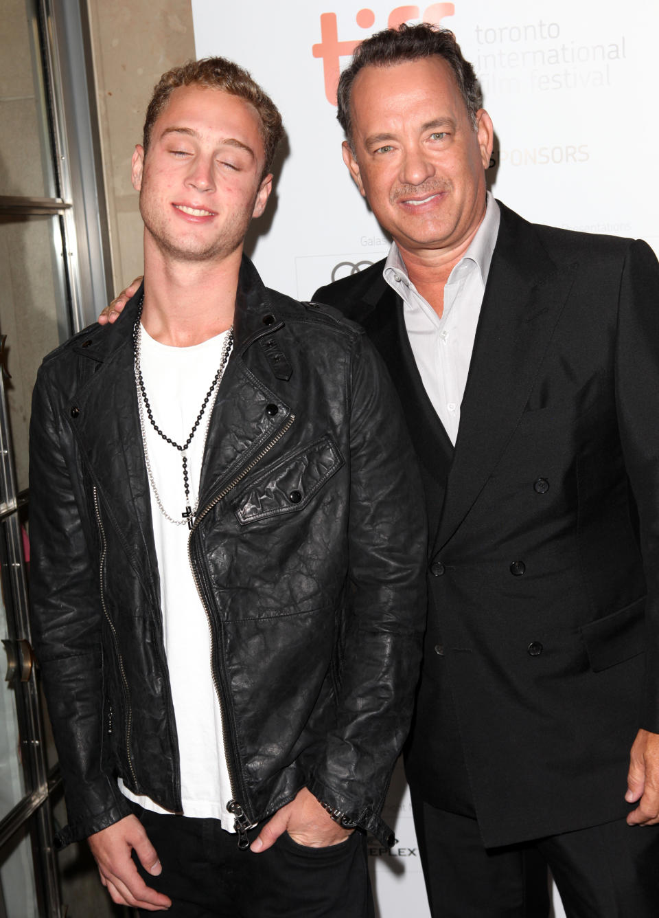 Chet Hanks & Tom Hanks attending the The 2012 Toronto International Film Festival.Red Carpet Arrivals for 'Cloud Atlas' at the Princess of Wales Theatre in Toronto on 9/8/2012 (Photo by Walter McBride/Corbis via Getty Images)