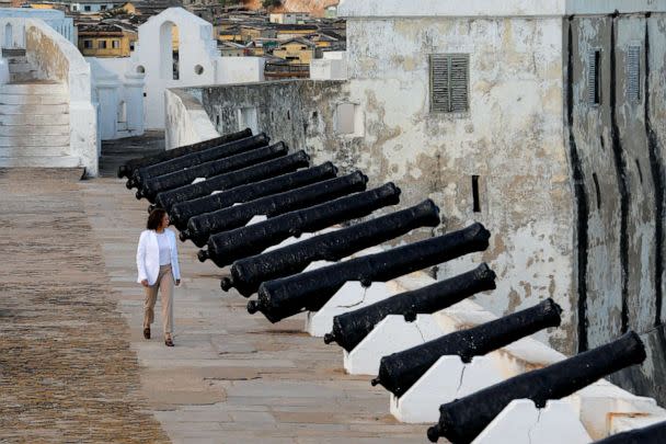 PHOTO: Vice President Kamala Harris tours the Cape Coast slave castle during her week-long trip to Ghana, Tanzania and Zambia, in Cape Coast, Ghana Mar. 28, 2023. (Francis Kokoroko/Reuters)