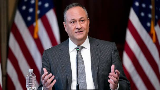 PHOTO: Doug Emhoff speaks during a roundtable discussion with Jewish leaders about the rise in antisemitism and efforts to fight hate in the United States in Washington, Dec. 7, 2022. (Patrick Semansky/AP)