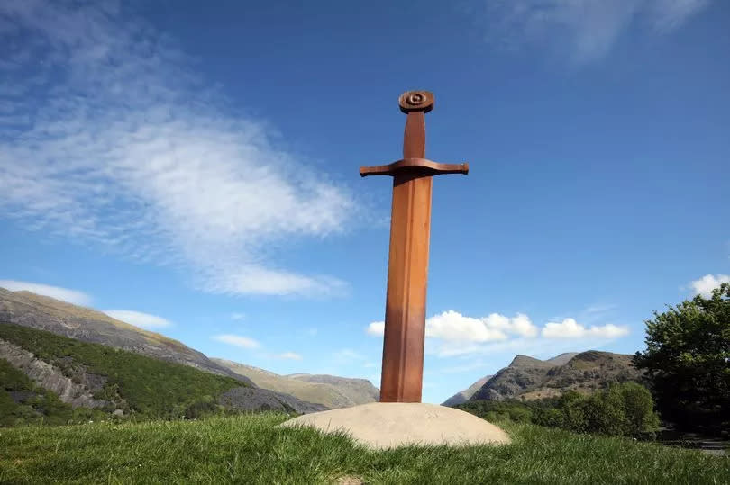 Sunday's anniversary event is at the Blade of the Giants Sword by Llyn Padarn, from 3pm