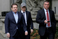 Murray Huberfeld, (L) the founder of Platinum Partners, exits the Manhattan federal court house in New York, U.S., June 8, 2016. REUTERS/Brendan McDermid