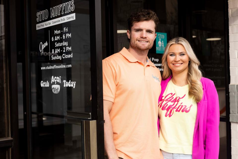 Trey Jolly, left, and Molly Jolly have opened a Stud Muffins location at 8176 Old Dexter in Cordova.