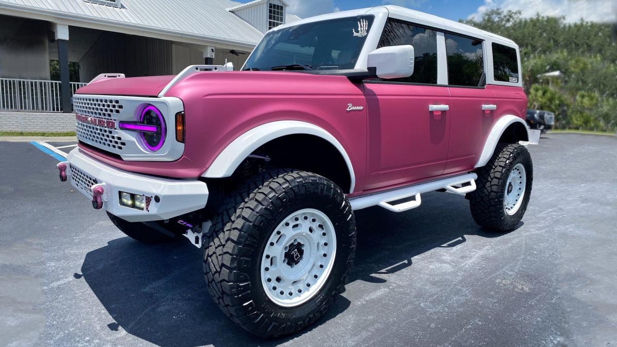 2022 Pink Ford Bronco Lifted, Digital Download, Bronco on a Beach