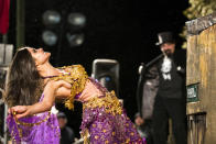 <p>A belly dancer performs in a talent show in early morning ceremonies for Groundhog Day on Feb. 2, 2018 in Punxsutawney, Pa. (Photo: Brett Carlsen/Getty Images) </p>