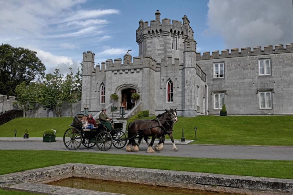 At Dromoland Castle in County Clare, Ireland, the in-house falconer will make sure your ring arrives at the pivotal moment, delivered by a real live bird of prey. Courtesy of Dromoland Castle